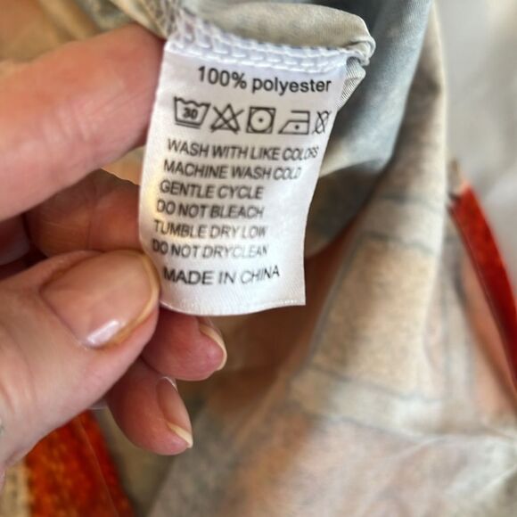 Men’s size XL unbranded multi colored short sleeve button front shirt NWOT - Picture 5 of 6